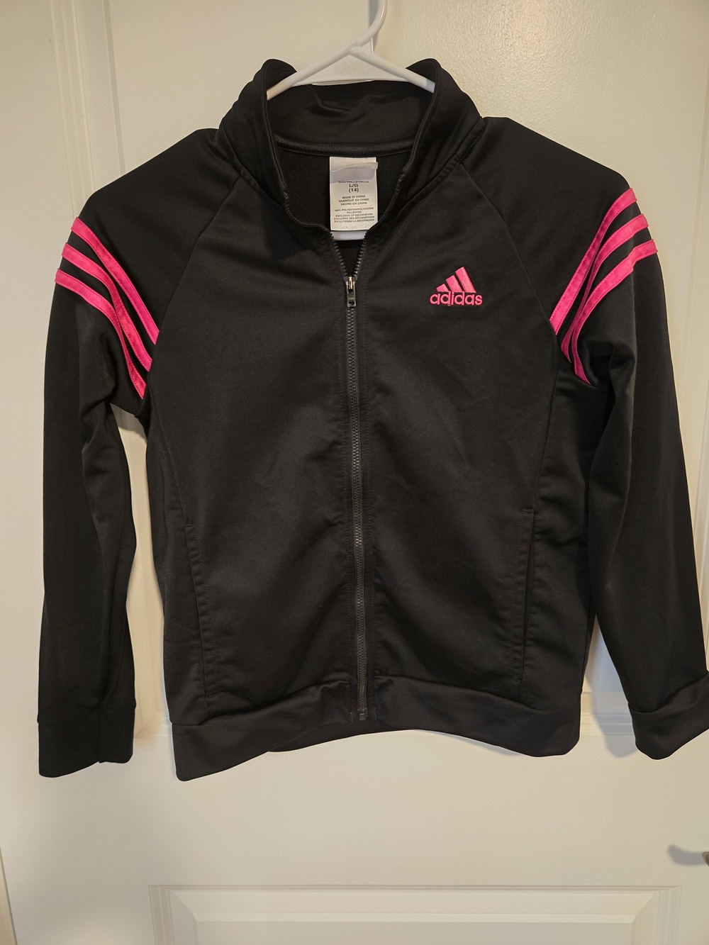 adidas Girl's Black and Hot Pink Jacket Size 14